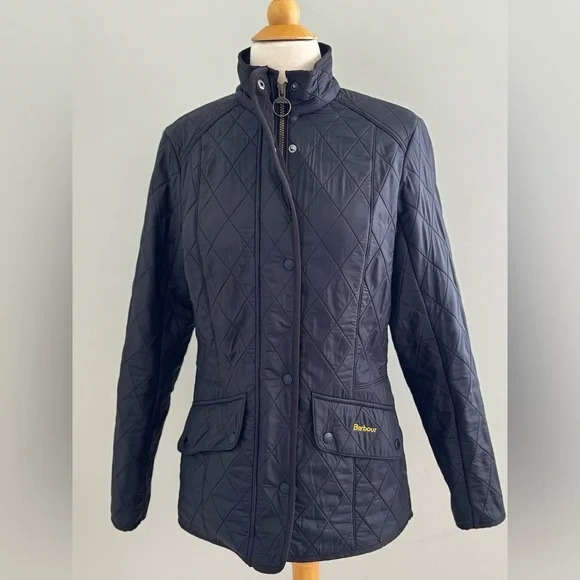 Barbour Cavalry Polarquilt Quilted Jacket Women's Black Size US 8 - Picture 3 of 11